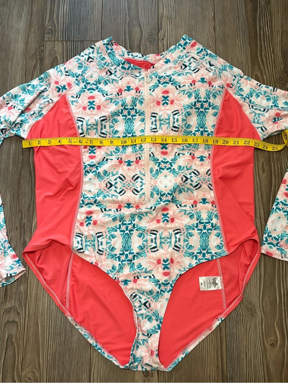 UV Skinz Women's Plus Size 4XL Long Sleeve One Piece Swimsuit UPF 50+ Floral
